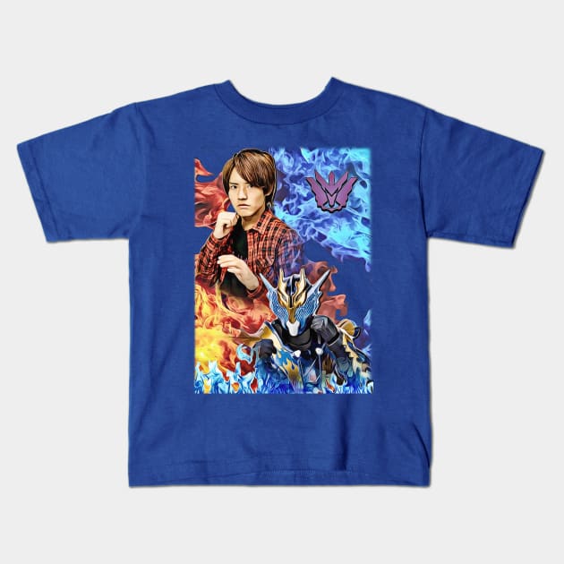 Kamen Rider Cross-Z Side-by-Side   (style #2) Kids T-Shirt by BeatlesDiva